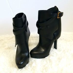 Alexander McQueen Black Leather Heeled Boots